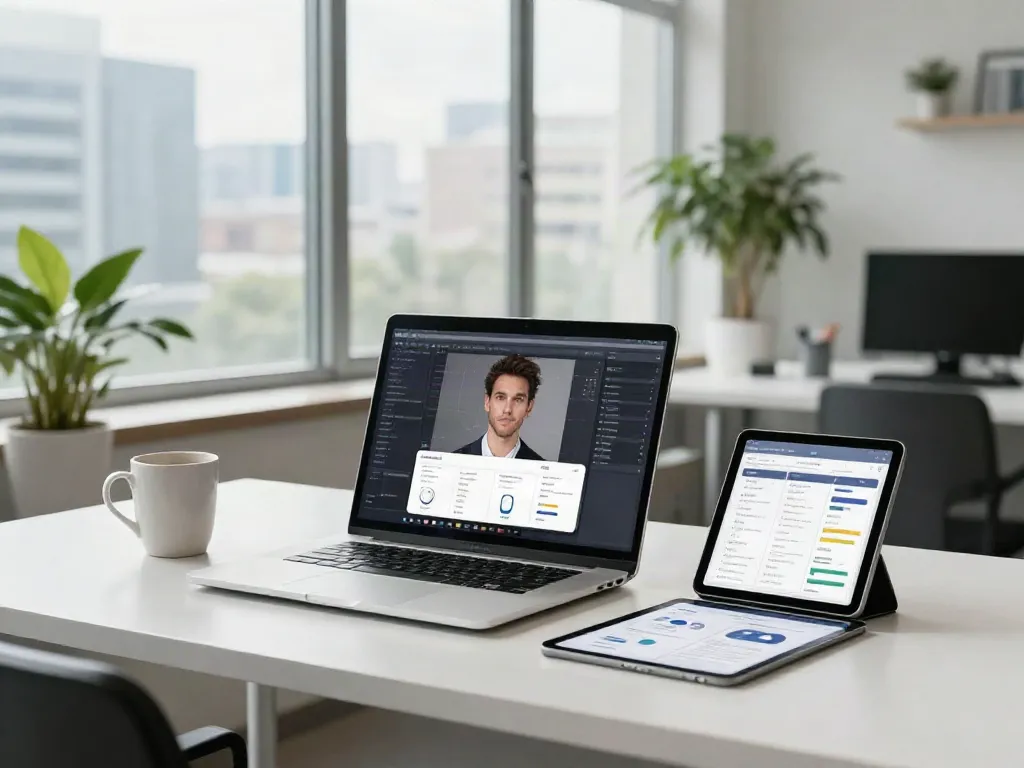 Innovative workspace showcasing alternatives to QOVES with facial analysis tools.
