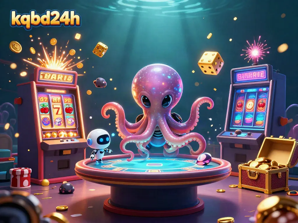 Experience vibrant alien-themed poker gameplay with kqbd24h's dynamic casino illustration.