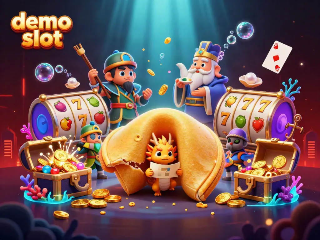 Experience thrilling gameplay with this vibrant demo slot illustration showcasing colorful gaming elements.