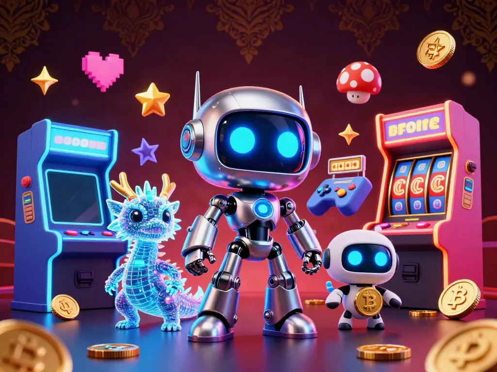 Engage in thrilling gameplay at luck8s featuring a futuristic casino scene with vibrant 3D characters and elements.