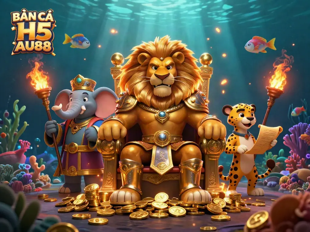 BẮN CÁ H5 AU88 captures the thrill of underwater shooting with vibrant sea creatures and dynamic elements.