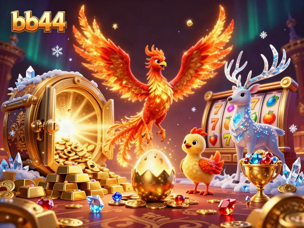 Win big with bb44's casino adventures featuring a phoenix and treasures.